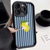 Summer Lemon Cool Stripe Phone Case for Samsung Galaxy S25 S24 S23 S22 Ultra Plus FE A16 A36 A56 A52 A53 A35 A55 5G Soft Cover