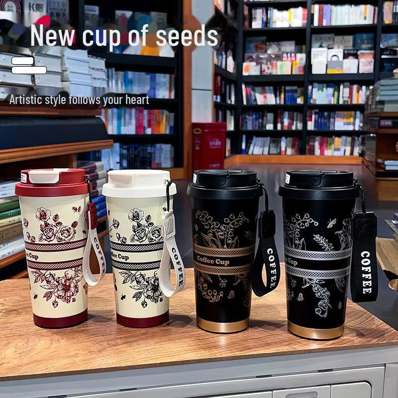 High-Value 316 Stainless Steel Floral Thermos: Large Capacity Coffee Cup for Kids & Cars