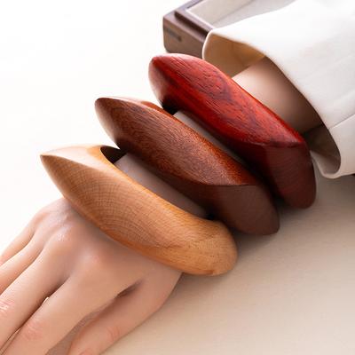 Literarisch Retro Geometrisch Speziell Geformtes Holzarmband Vielseitig Trendig Cool Übertrieben Holzarmband Zubehör Handschmuck Fortgeschrittener Sinn