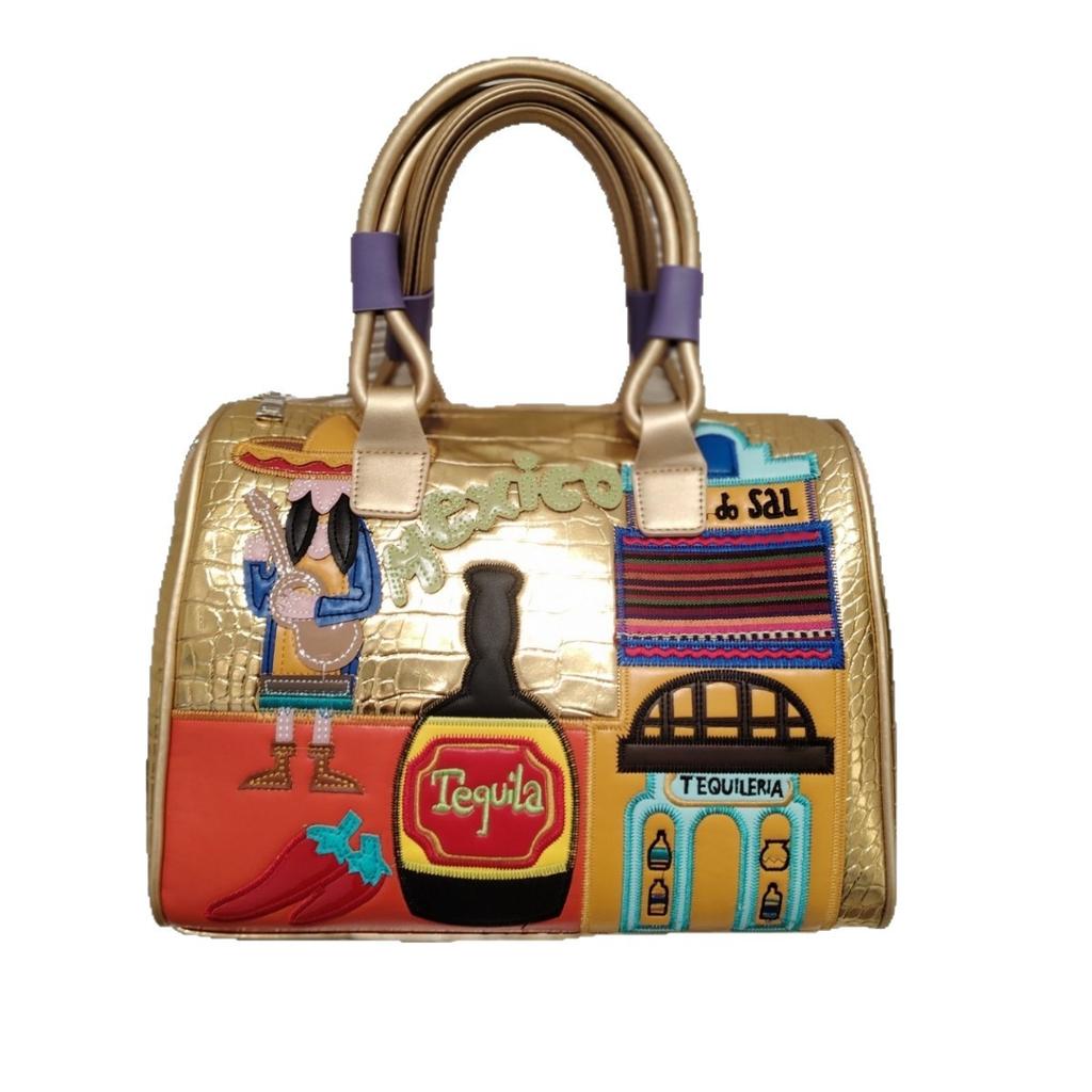 Handtasche mit großer Kapazität Damen Große Kapazität Boston Kissen Tasche Bestickte Schulter Umhängetasche
