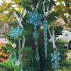 18 Pcs Crystal Christmas Ornaments for Tree Clear Acrylic Snowflake Icicle Hanging Ornaments with Drop Pendants for Winter Wonderland Chandelier