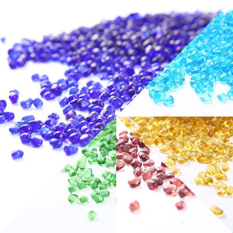 Blue Crystal Glass Beads - 500G Decorative Sand for Fish Tank Landscaping