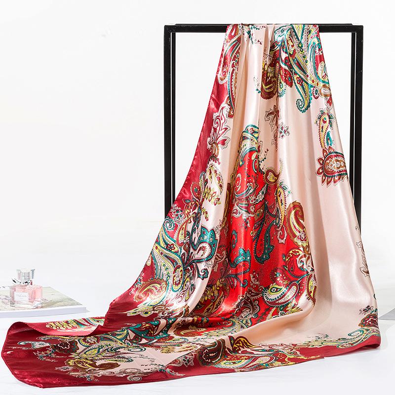 90 Large Silk Scarf for Women - Spring/Autumn Korean Style Satin Neckerchief, Mother's Day Gift