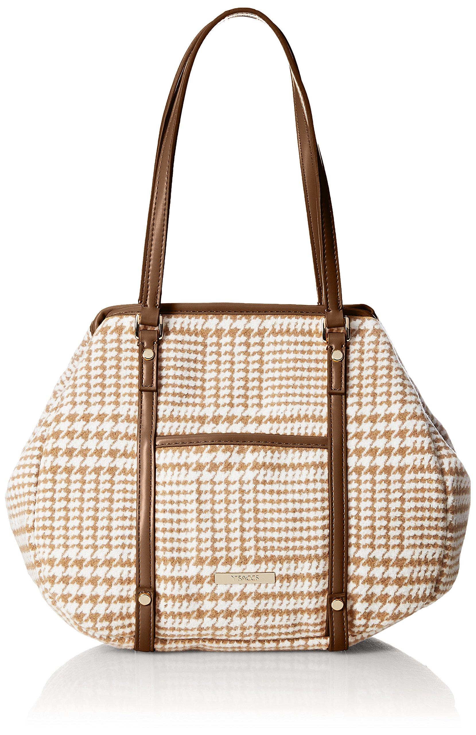 

Шерстяная клетчатая сумка-тоут размера S бежевого цвета [Isaac] Bag, S, Y72-09-01, бежевый