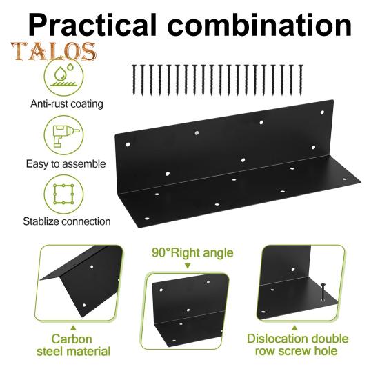 4 Τεμάχια Υψωμένο Παρτέρι Κήπου Γωνιακός Σύνδεσμος Βαρέως Τύπου Χάλυβας Άνθρακα Εύκολη Συναρμολόγηση Μεταλλική Υποστήριξη Κήπου