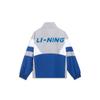 Li-Ning Sports Fashion Series American Retro Colorblock Letter Print Stand Collar Jacket Unisex Jacket Prussian-Blue AJDT503-5