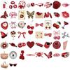 50 Cherry-Colored English Graffiti Stickers: Waterproof, Self-Adhesive for Scrapbooks & Phone Cases