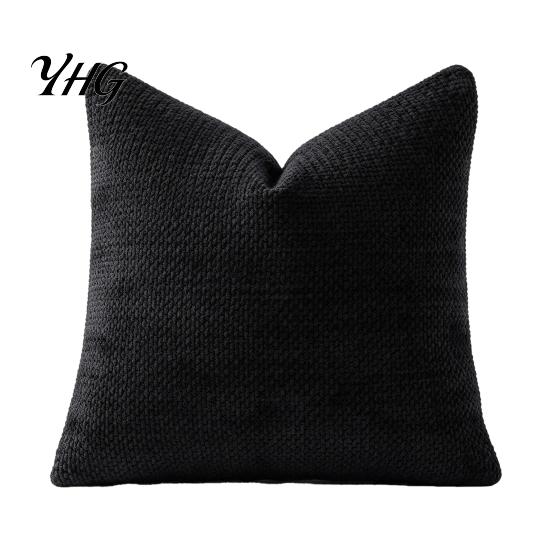 Invisible Zipper Pillow Case Weave Texture Cushion Case, Chenille Throw Cover, Solid Color Cover Durable Decorative Covers with for Living Room