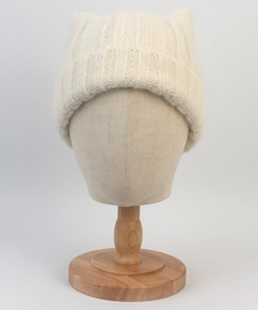 Yunibeosyeolkemiseuteuli Wool Cat Ivory Beanie Cat Beanie