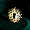 SUYU Stylish Oval Brooch With Miniature Cubic Zirconia Inlay For Elegant And Fashionable Clothing Accessories