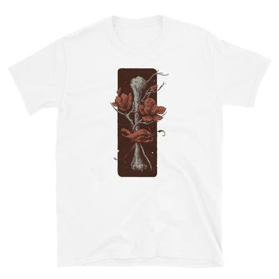 Bone In Bloom T-Shirt Tops Tee - Love Bone Tattoo Art, Roses Skull Graphic Tee