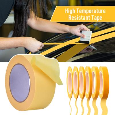 30m Yellow Masking Tape High Temperature Resistance Textured Paper Adhesive Tape Car Paint Hand Tear Film Tile Beauty Seam Tapes