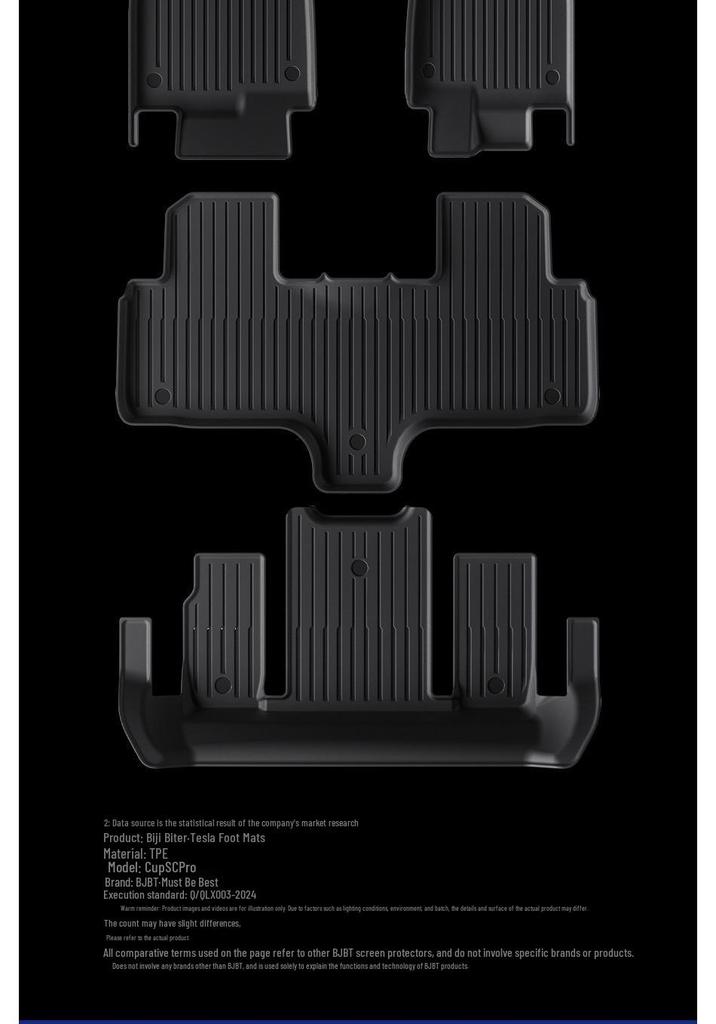 BJBT TPE Floor Mats for Tesla Model Y: Full Coverage, Refreshed Version