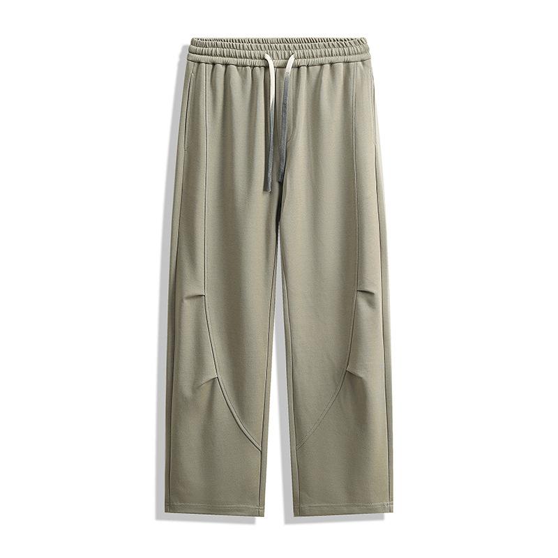 Spring and autumn new men's casual pants loose and versatile solid color wide-leg pants straight casual sports trousers