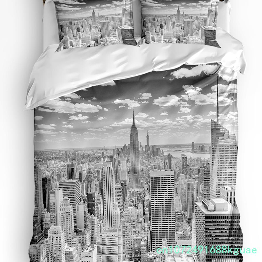 3pcs Bedding Set Canada Lake Landscape Rock Mountain Peaks Trees Duvet Cover Pillow Case Boy Kid Teen Girl Bedding Covers Set