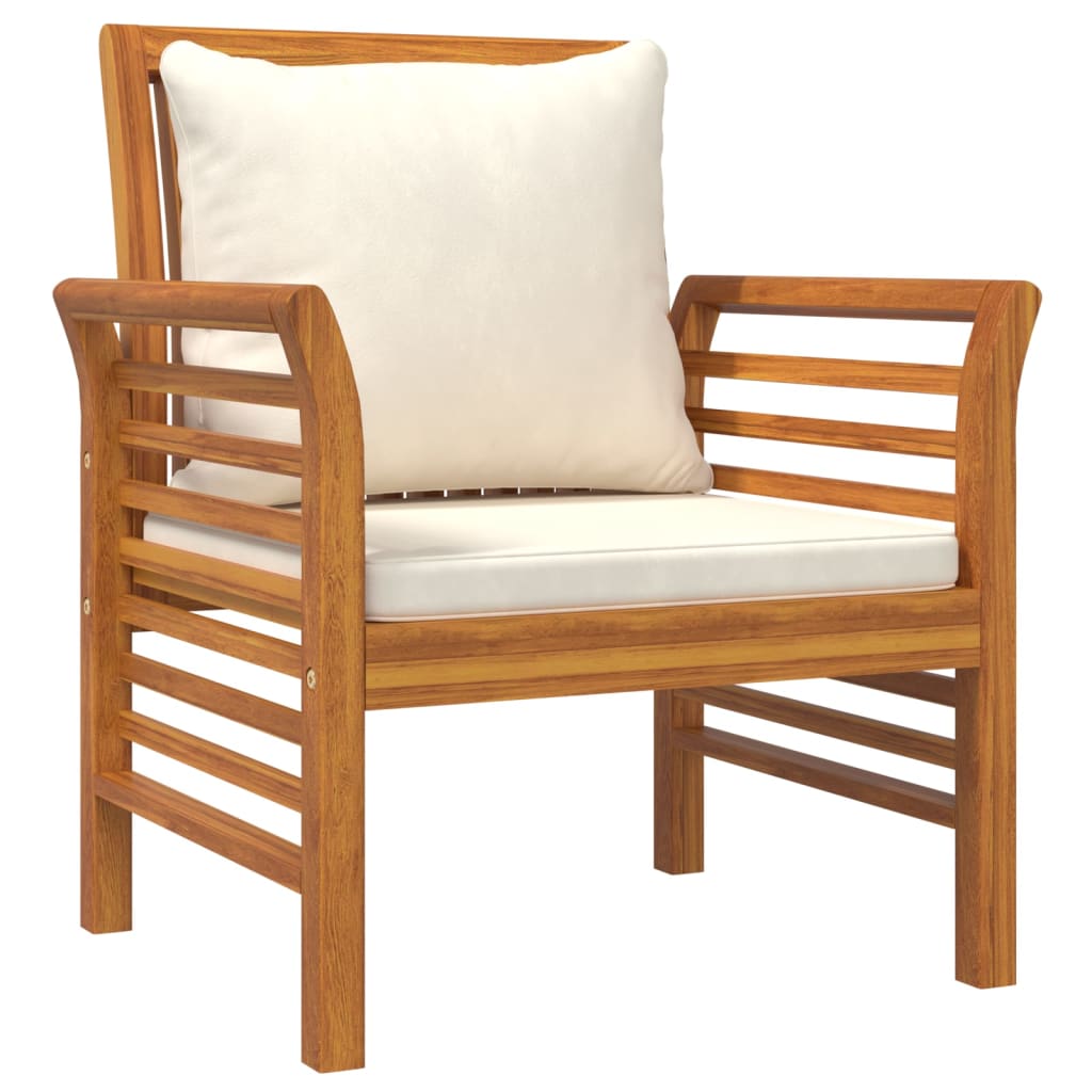 4 Piece Garden Lounge Set with Cushions Solid Acacia Wood