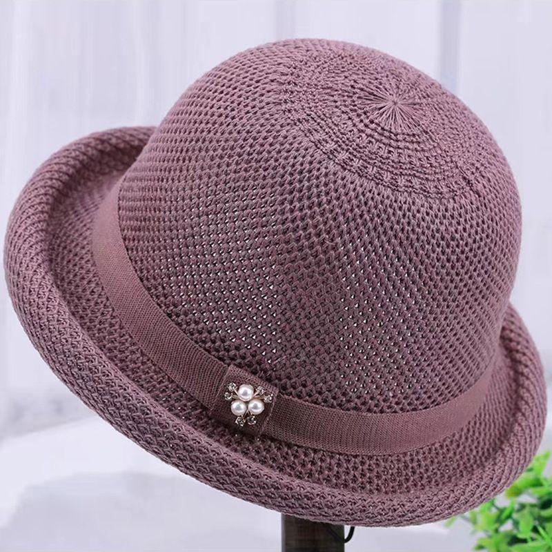 Summer Hat Women's Sunshade Hat Lightweight Breathable Knitted Dome Bowl Hat Women