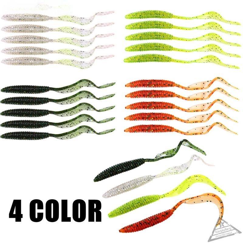 5 Stück Worms Soft Fishing Lure Baits Artificial Bait Lure Fishing TackleSport, Angelsport, Köder, Futtermittel & Fliegen!