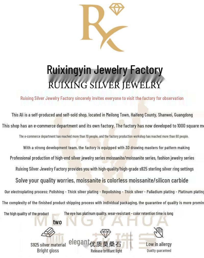 Women's Four-Prong Moissanite Ring In S925 Sterling Silver with Micro-Pave.