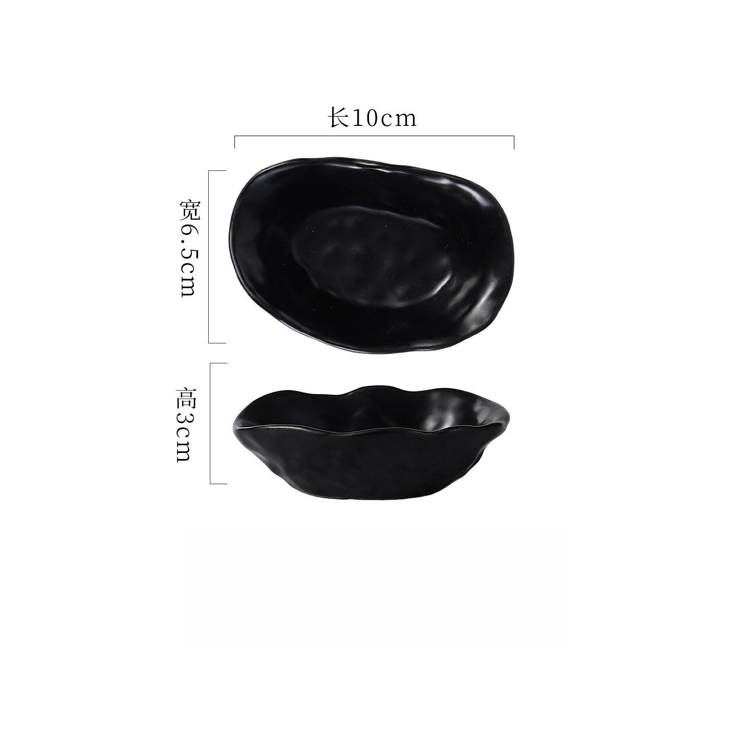 Japanese Style Retro Coarse Pottery Shell Shaped Dipping Dish Irregular Ceramic Soy Sauce Bowl for Sushi Snack