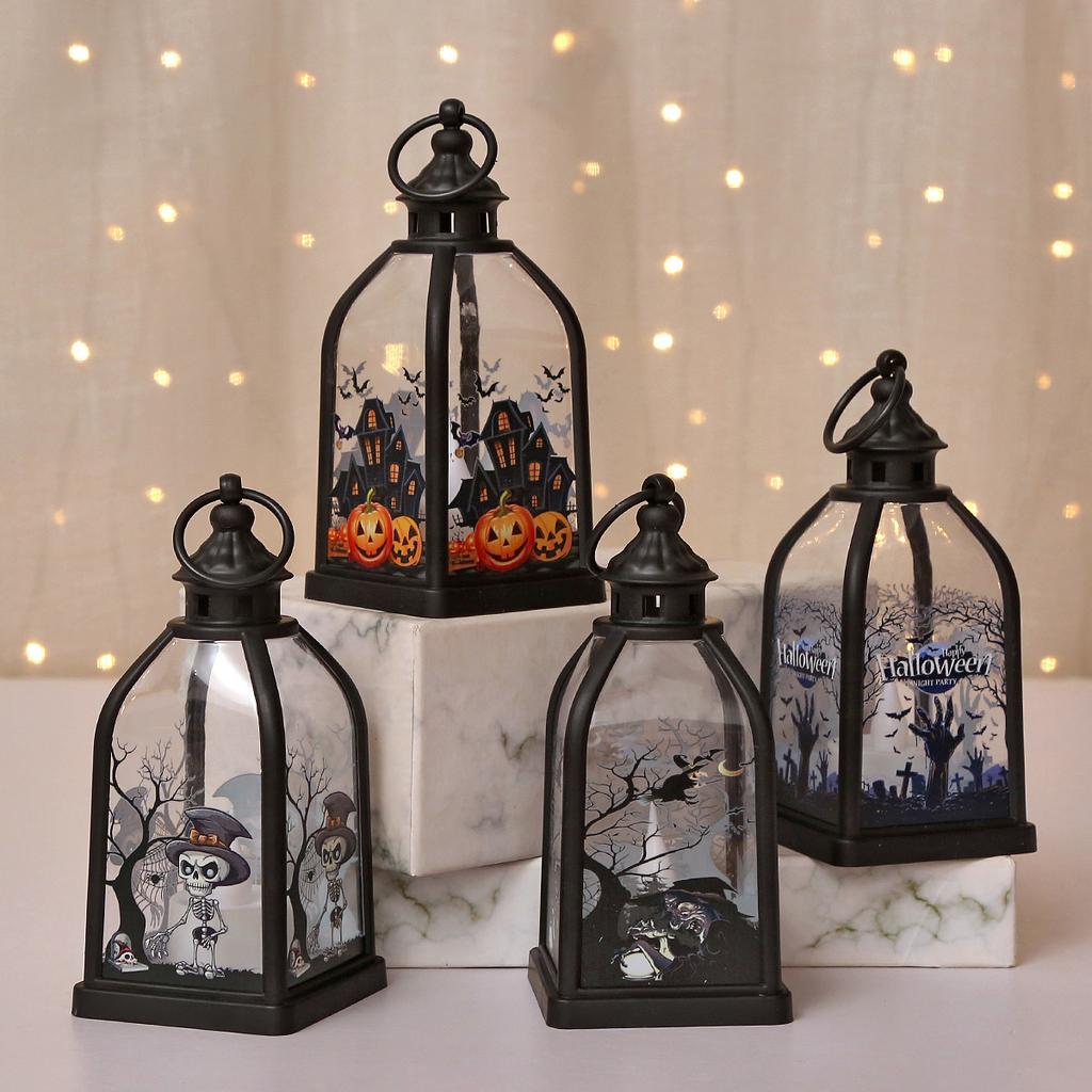Retro Halloween Pumpkin Lantern Handheld Ghost Night Light Party Scene Decorations