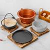 High Grade Wood Stone Bowl Mat Pot Base Pad Heat Insulated Casserole Holder for Home Kitchen Gadget Protective Table Mat