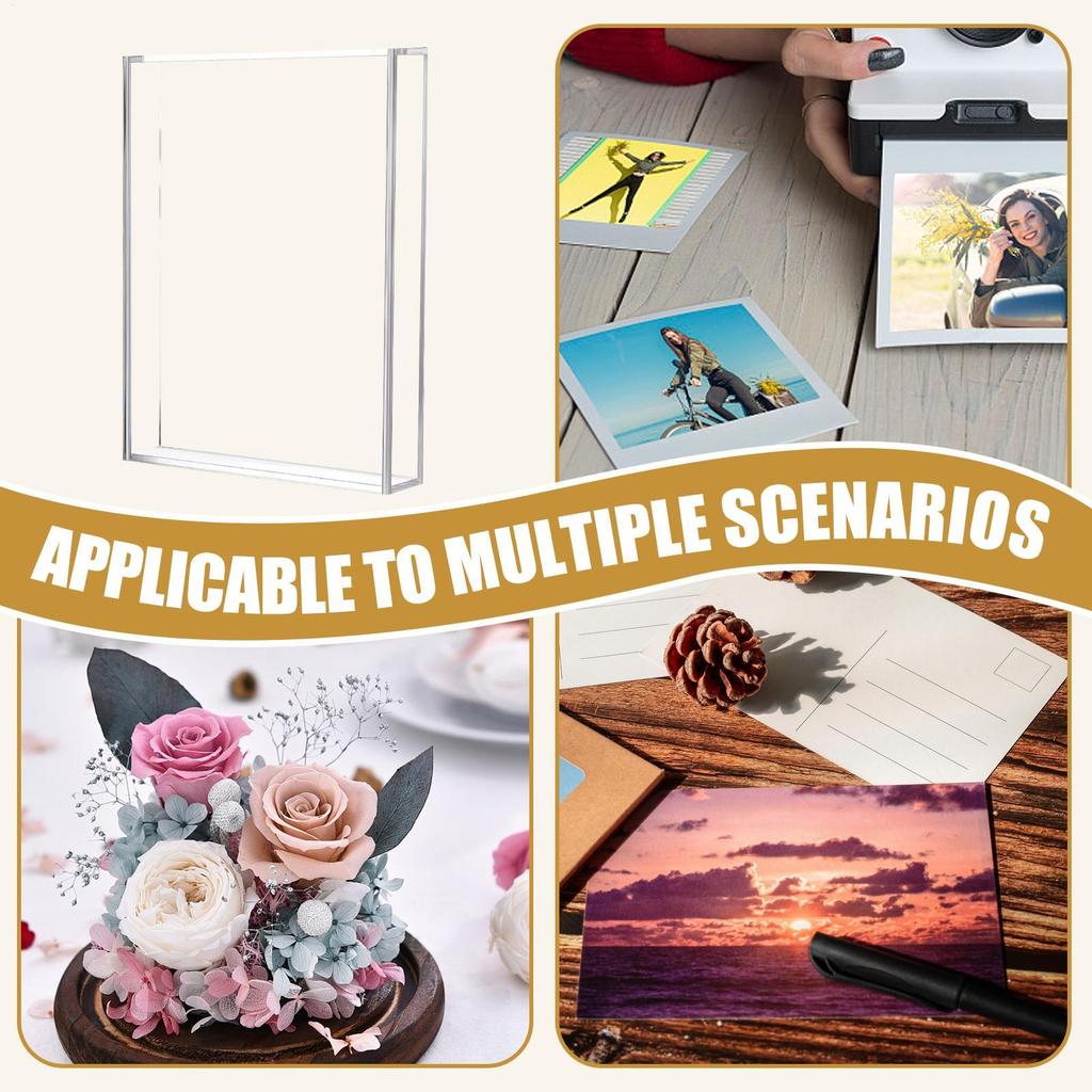 Shadow Box Frame Acrylic Photo Picture Frame DIY Tabletop Display Case All Clear Memory Box for Dried Flowers Birthday Wedding