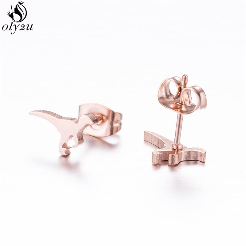 Cute Ballet Earings Women Jewelry Minimalist Puzzle Dinosaur Map Wave Cat Stainless Steel Stud Earrings Girls Pendientes