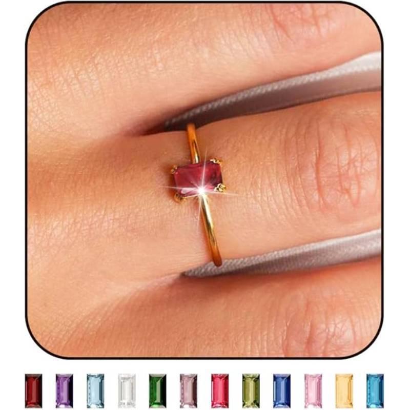 Retro Zircon December Birthstone Ring with Copper and Gold Preservation