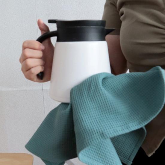 5Pcs Dishwashing Towels Pure Color Water Absorption Cotton Kitchen Clothes Stain Removing Dishcloths Kitchen Rags