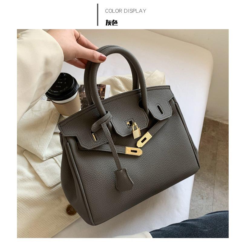 Textured Lychee Pattern Platinum Bag Women's Summer New Handheld Women's Bag Large Capacity Shoulder Messenger Bag