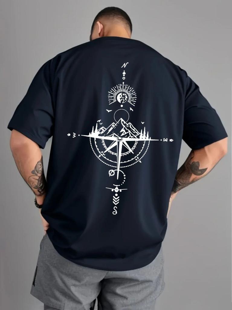 Summer Harajuku Retro Compass 3d Print Breatha Quickdry Unisexs Largesized Tshirt Outdoors Leisure Sports Parentchild Clothing
