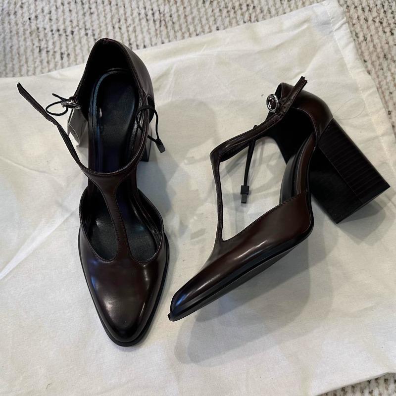 Fashion Ladies Shoes 2025 New Buckle Strap Women's High Heels Fashion Shallow Office and Career Hot Sale Best Seller Closed Toe Sandals