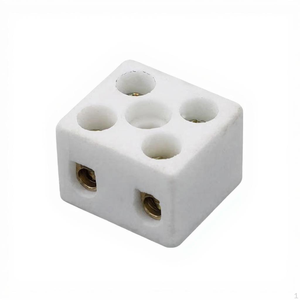 Ceramic Wire Connector, High Temperature Terminal Block, 2 In Exit, Power Repairs 1 Out 10A