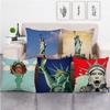The Statue Of Liberty (Independent And Free) Digital Printing Short Plush Pillow Covers For Sofa Office Cushion Cover Home Goods