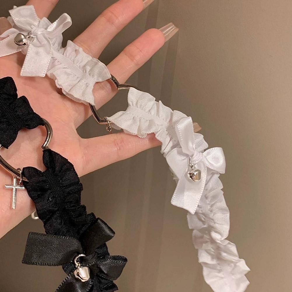 Gothic Lace Bells Garter Belt Heart Bowknot Cross Lolita Rings Leg Garters Cosplay Collar Sexy E5B1
