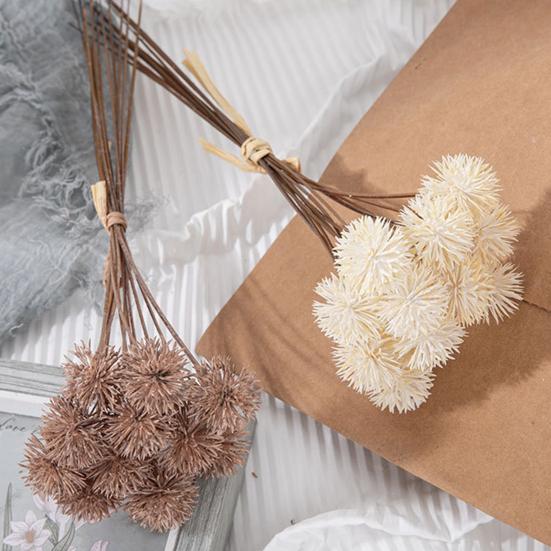 12 Mazzi di Crisantemi Artificiali a Pompon Finti Fiore Artificiale Piccola Sfera di Crisantemo Mini con Gambo Lungo per Bouquet da Sposa Fai-da-te Decorazione per Vaso