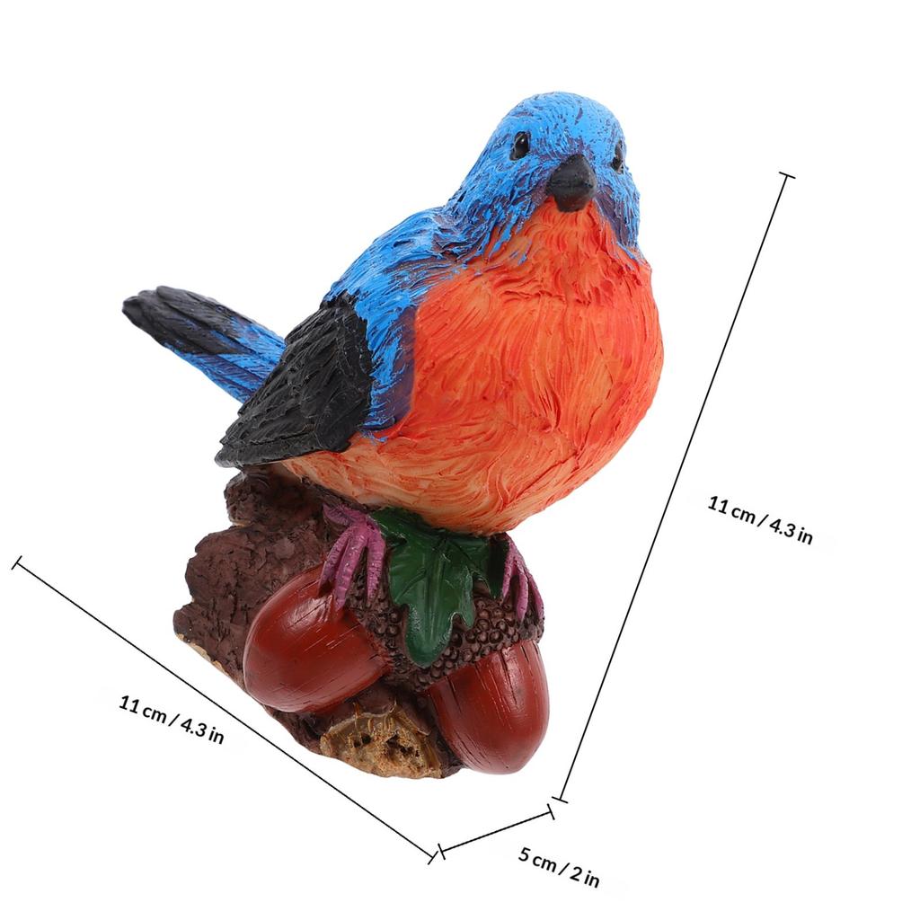 Lifelike Garden Bird Decor Waterproof Resin Figurines Unique Acorn Design Outdoor Patio Balcony Decor Resin Birds