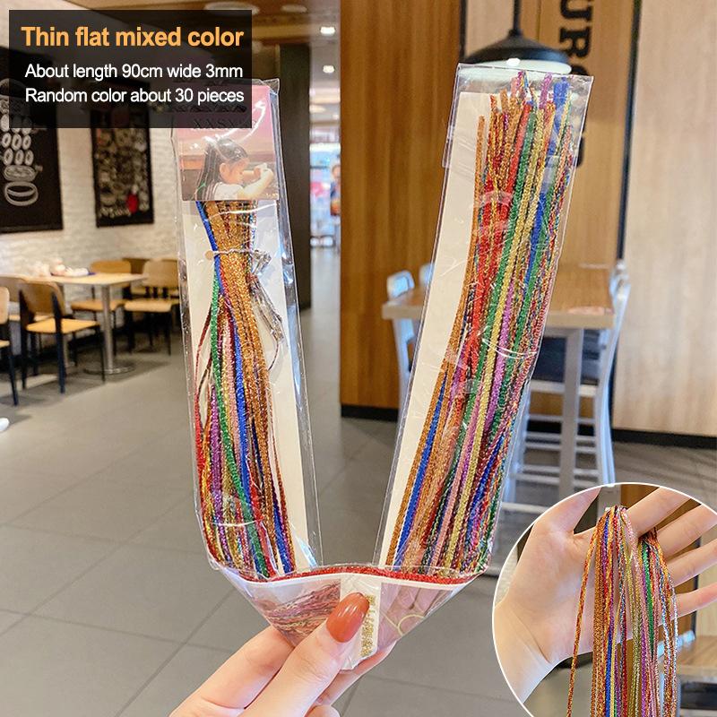 90Cm Mix Colorful 16-30Pcs Hair Braids Rope Strands For African Braids Girls Diy Ponytail Braids Women Styling Hair Accessories