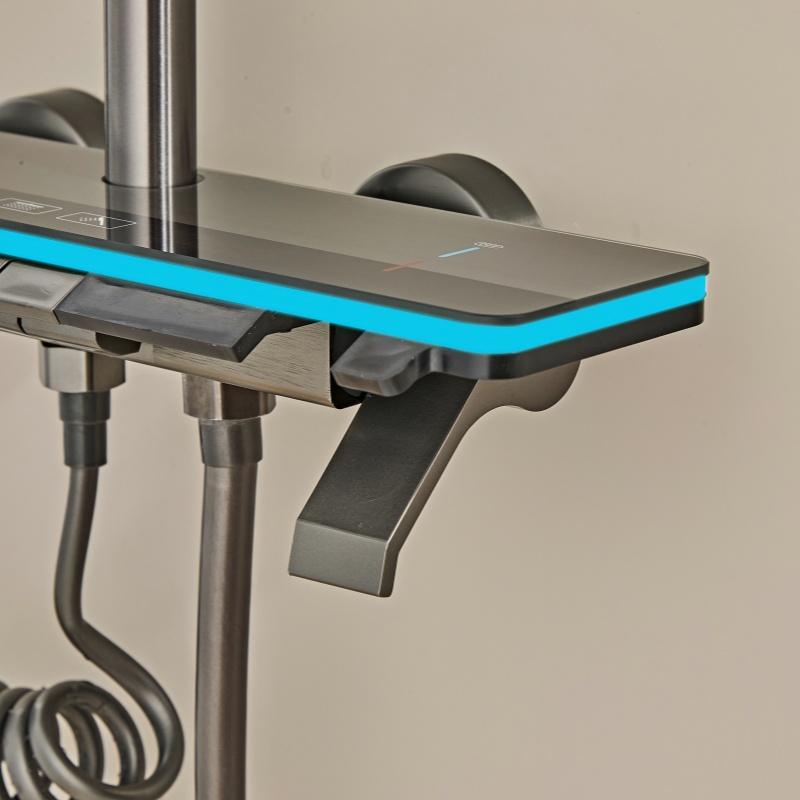 Temperature Digital Display Shower Set Shower Faucet System Set Hot Cold With Ambient Light Shower Column Bathroom Shower Head