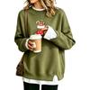 Women's Casual Christmas Print Loose Fit Long Sleeve Layering Sweatshirt