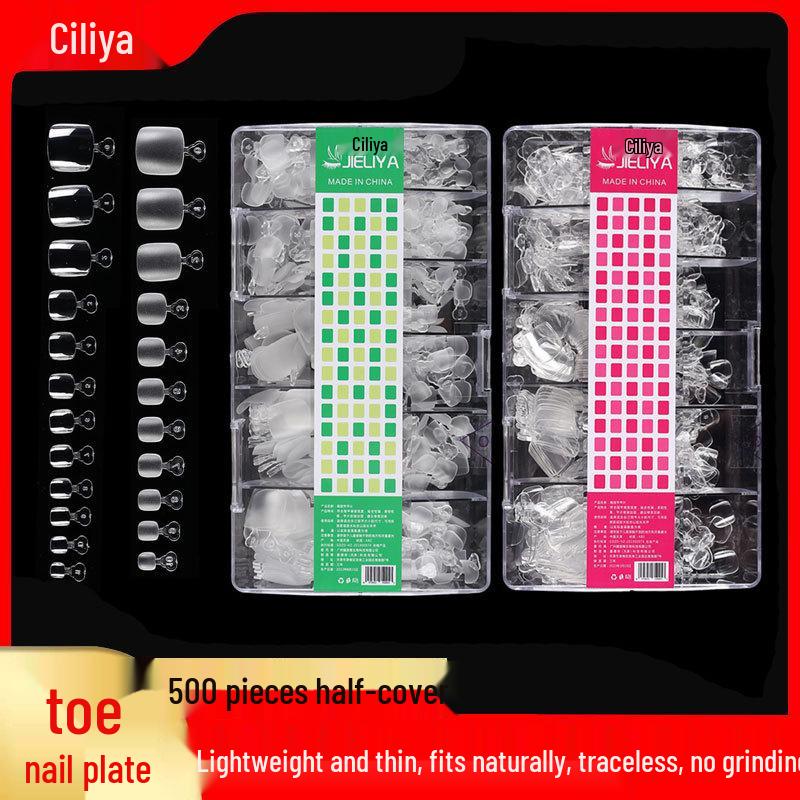 

Ultra-Thin Frosted Manicure Toenail Patches - Traceless Full-Cover Wear-On Toenail Pieces
