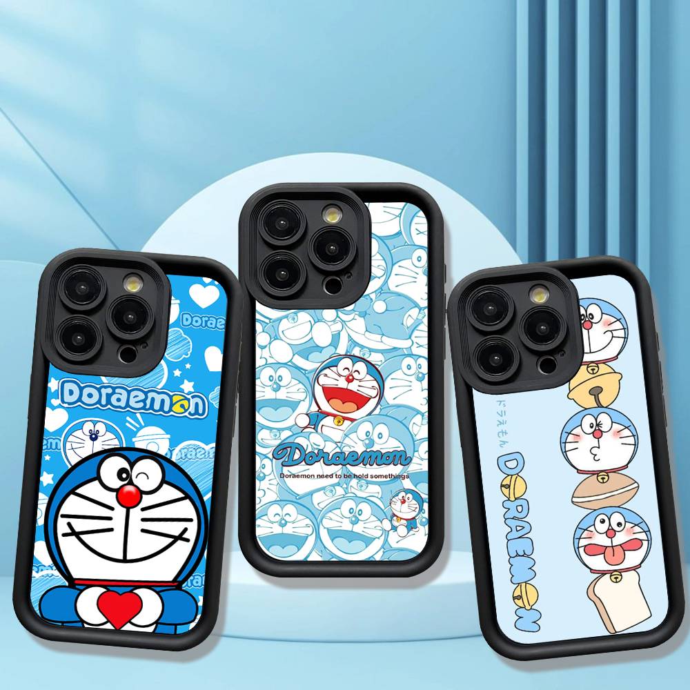 Cartoon Doraemon Silicone Soft Phone Case For IPhone 17 16 14 13 12 11 15 Pro Max Plus Air Cover