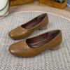 Soft-soled Low-heeled Small Leather Shoes Women's Autumn New Square-headed Versatile Light-mouth Commuter Fashion Shoes