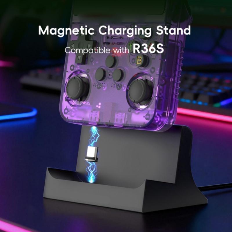 Ergonomic Charging Base For R36S Game Console Magnetic Chargers Dock Ideal For Display And Daily Use