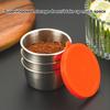 6Pcs Sauce Cups with Easy Open Colorful Lids Leak-Proof 40ml Salad Dressing Containers Stainless Steel Snack Cups