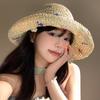 New Big-brimmed Colored Sunshade Straw Hat for Vacation Travel, Versatile Straw Weaving Sunscreen, Fashionable Seaside Beach Hat