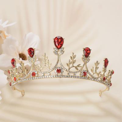 Baroque Crown Tiara Bride High-end Metal Crown Princess One-year-old Child Girl Performance Hair Accessories