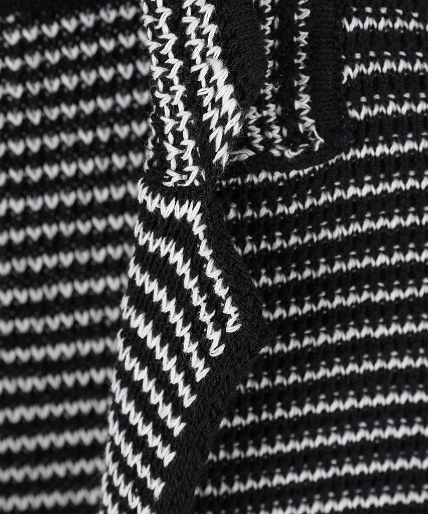 Panicale Cotton Blend Striped Knit Jacket [Navy]