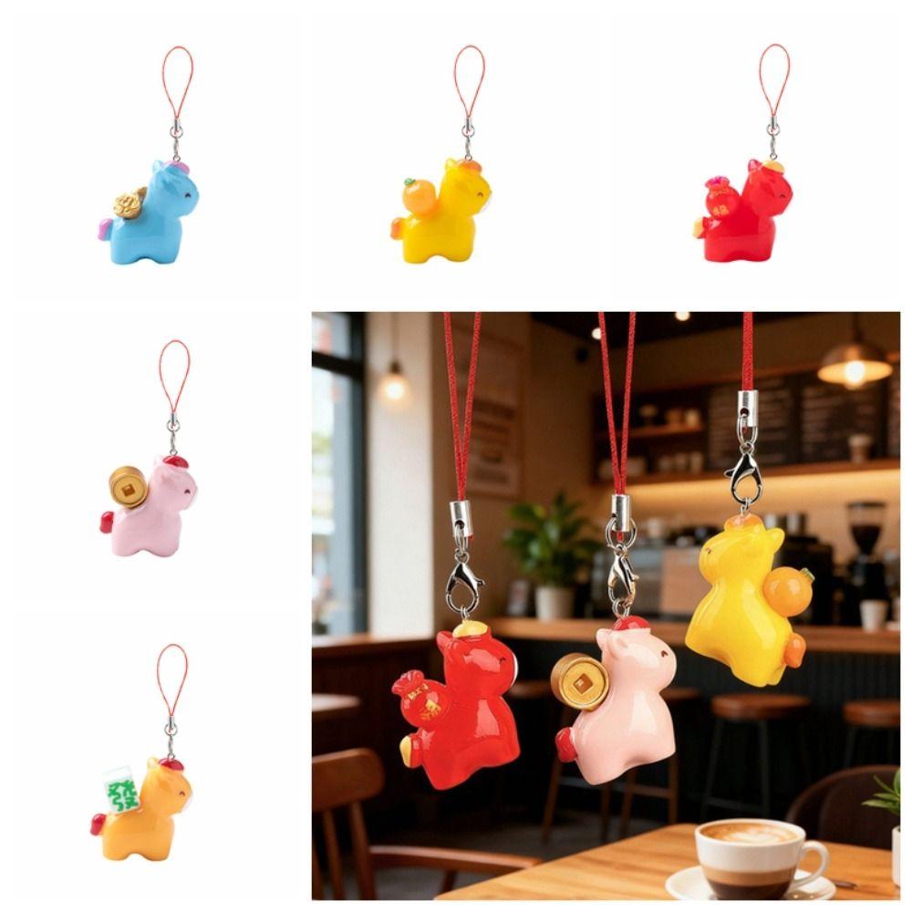 Cartoon Design Horse Keychain Good Luck Horse Hanging Ornaments Horse Pendant Backpack Decoration